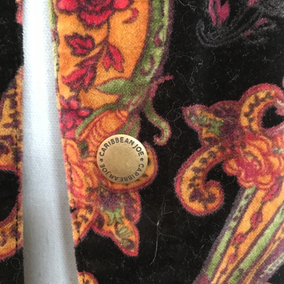 Vintage jacket paisley velvet Caribbean Joe size S - Picture 4 of 5